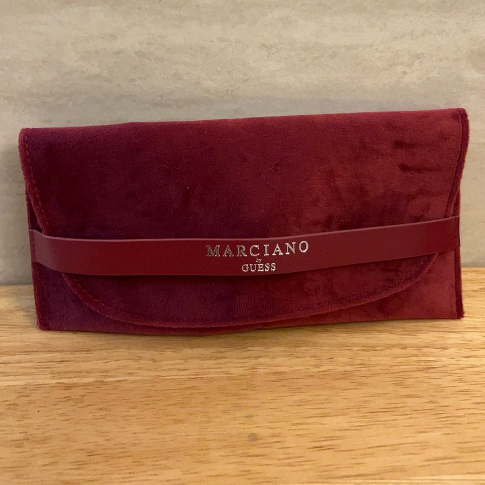 Marciano by Guess Burgundy Velvet Clutch